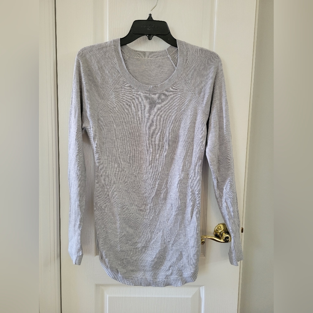 Lululemon Hello Aloe Pullover Sweater Heathered Silverscreen Gray Size 6